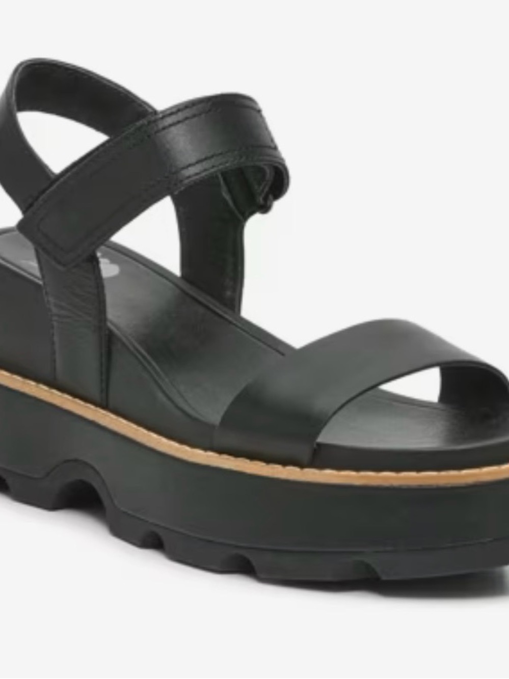 Sorel Black Joanie IV Y Strap Platform Sandals